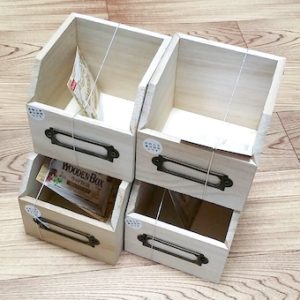 ダイソーの木箱4個