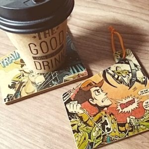デコパージュで手作りしたトイストーリーのコースター