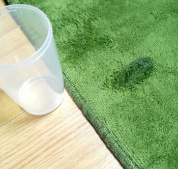 カーペットにかけた水